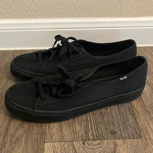 Keds Triple Black Canvas Lace Up Sneakers